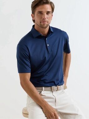 NWT Peter Millar Solid Performance Jersey Polo Navy  *Please Read Description!*